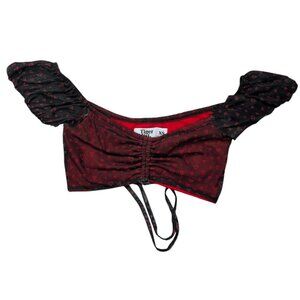 Tigermist red and black crop top XS